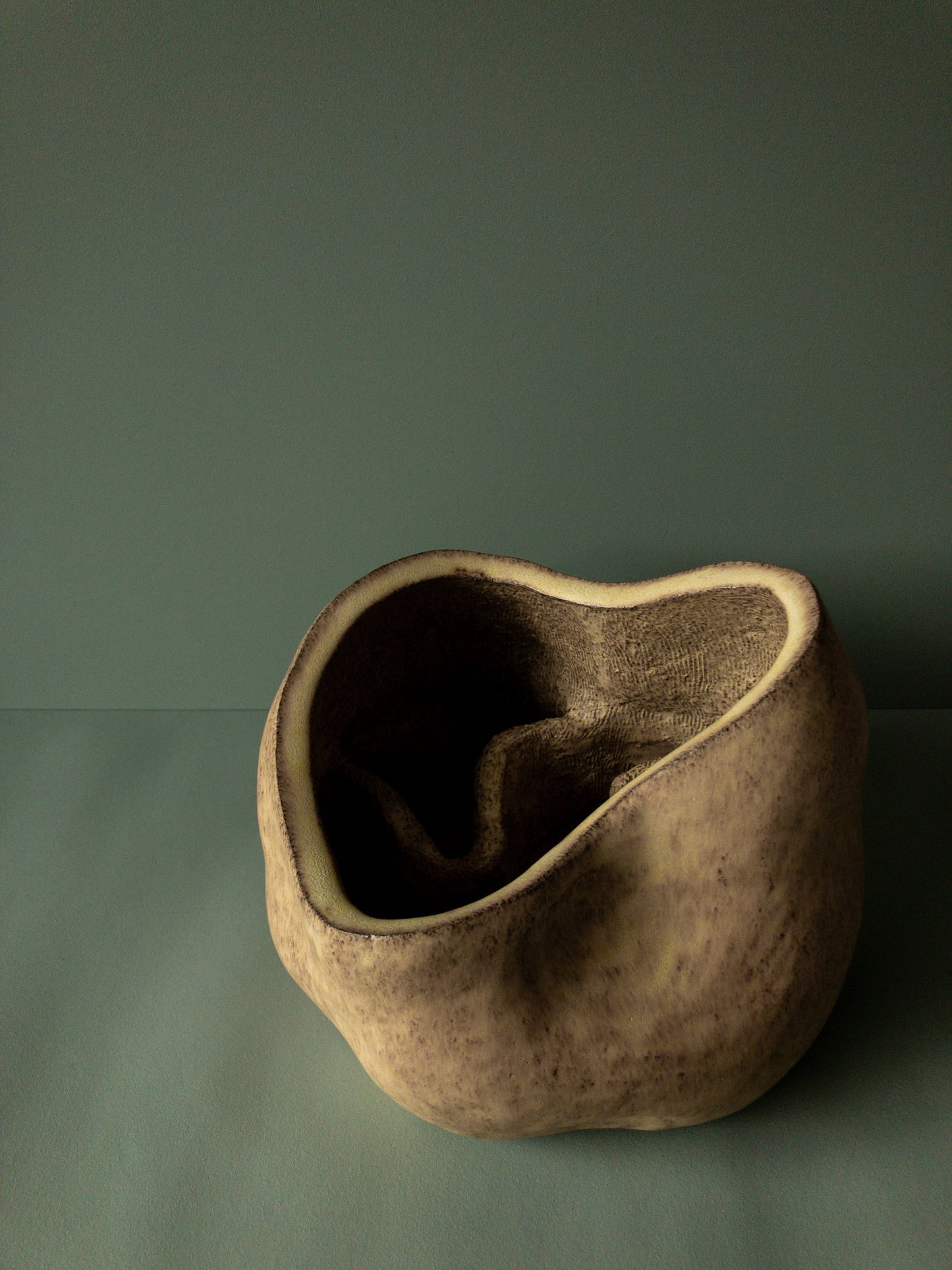 Yellow Wide Vase/Sculpture, Medium