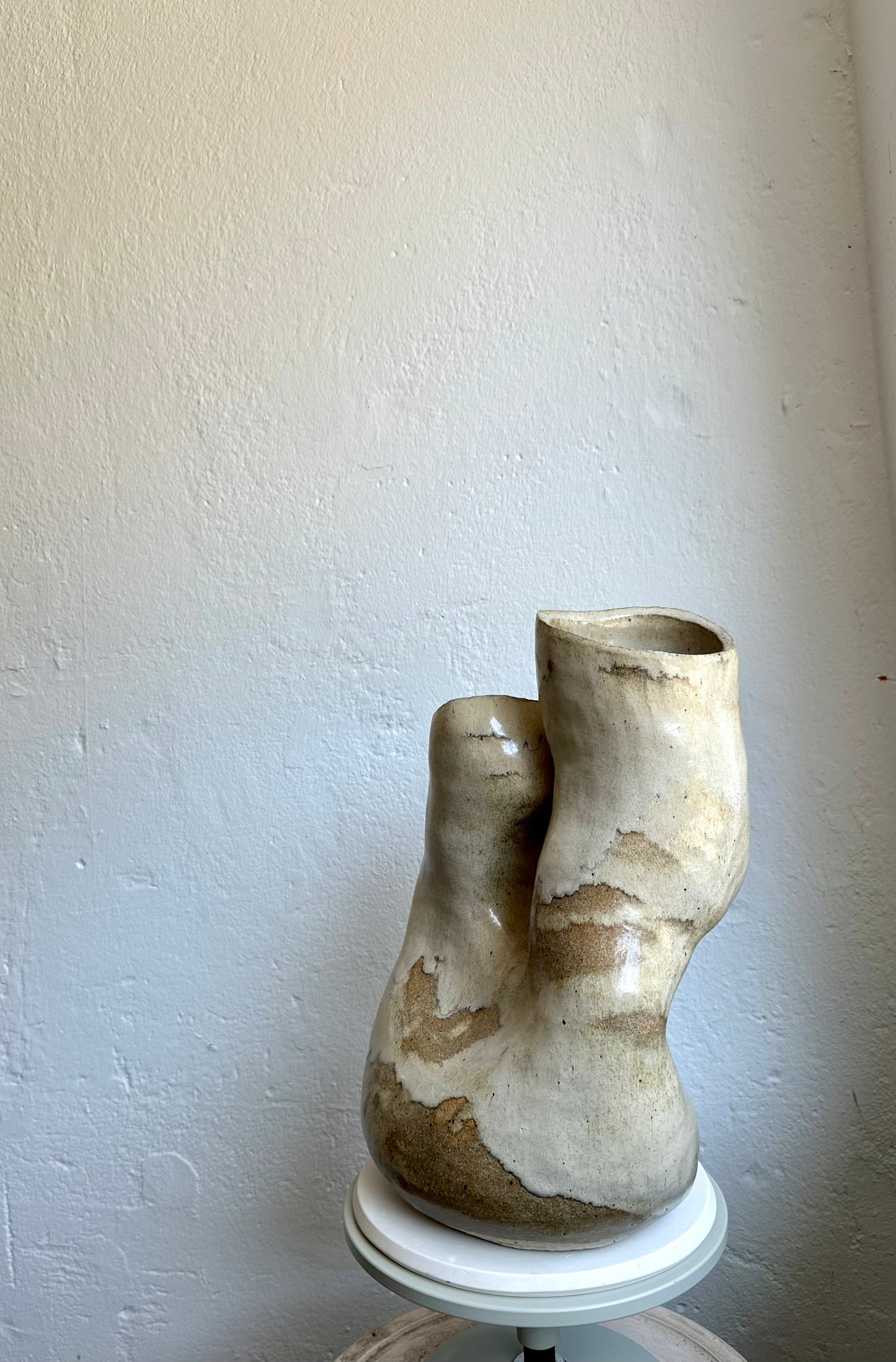 Beige Tall Vase/Sculpture, Large