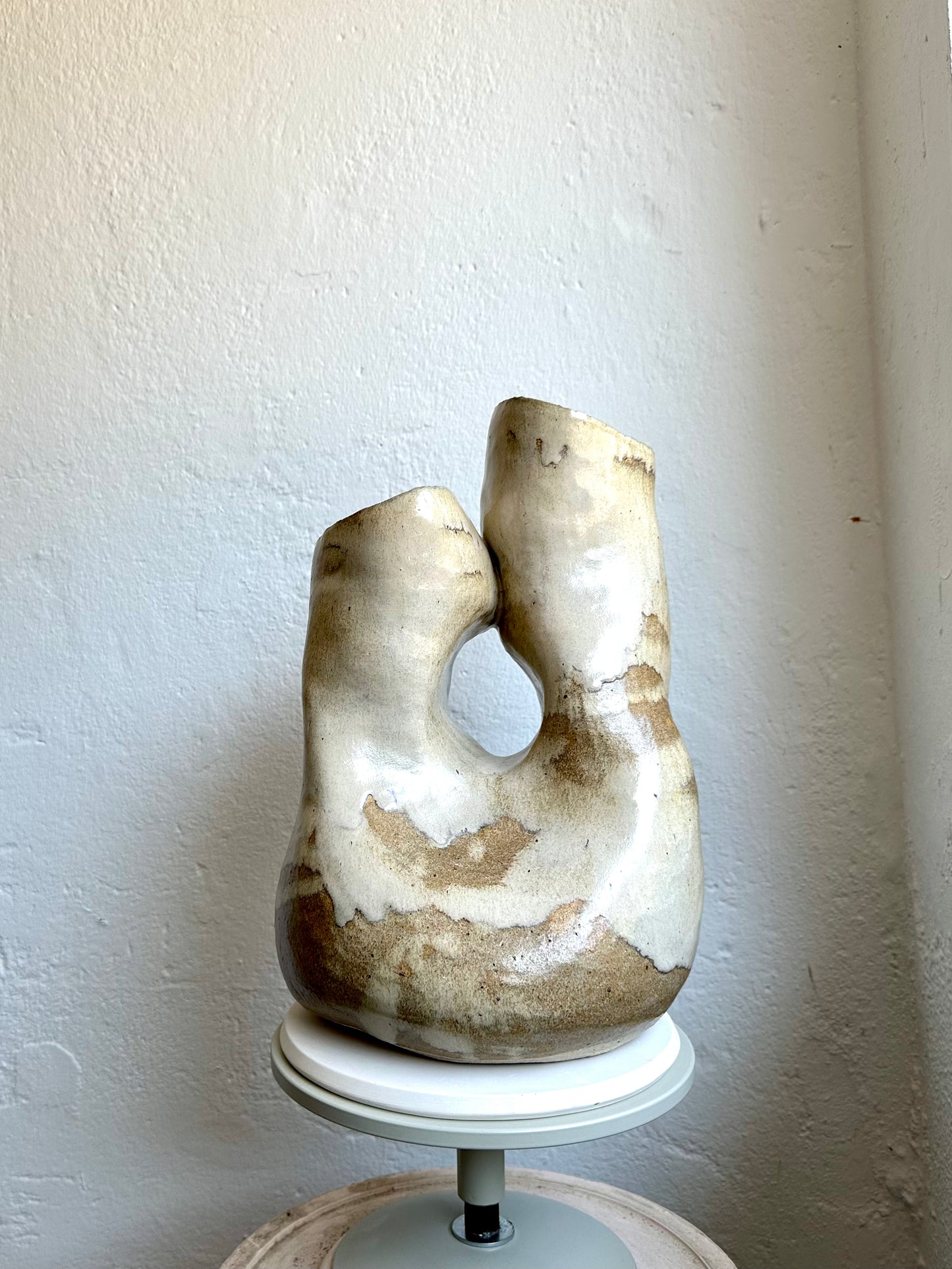 Beige Tall Vase/Sculpture, Large